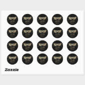 Sticker Rond Masquerade Gold Diamonds Sweet 16 (Feuille)