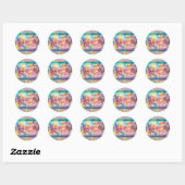 Sticker Rond MASQUERADE, Mardi Gras Masques, Danse, Musique (Feuille)
