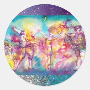 Sticker Rond MASQUERADE, Mardi Gras Masques, Danse, Musique