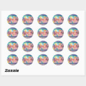 Sticker Rond MASQUERADE, Mardi Gras Masques, Danse, Musique (Feuille)