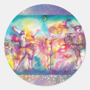 Sticker Rond MASQUERADE, Mardi Gras Masques, Danse, Musique