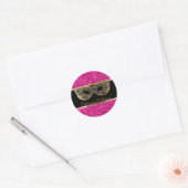 Sticker Rond Masquerade Party Gold rose Parties scintillant Ann (Enveloppe)