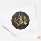 Sticker Rond Masquerade Sweet 16 Black Gold V2 ID1032 (Enveloppe)