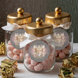 Sticker Rond Masquerade Sweet 16 Rose Gold V2 ID1032