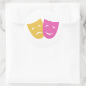 Sticker Rond Masques de comédie et de tragédie (Sac)