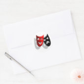 Sticker Rond Masques de drame (Enveloppe)