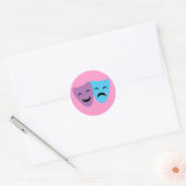 Sticker Rond Masques de drame (Enveloppe)