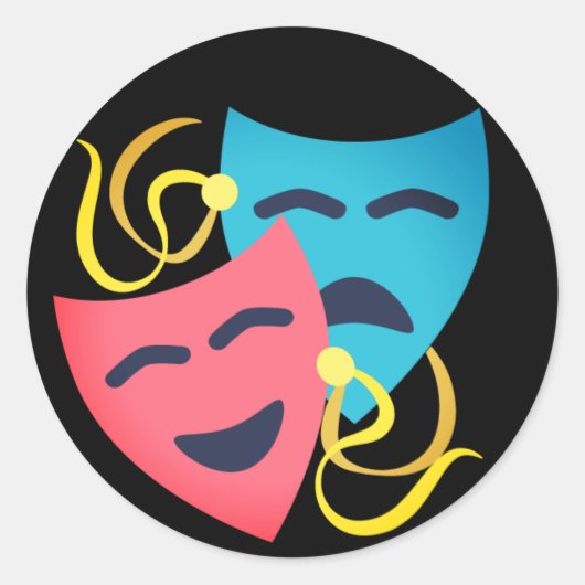 Sticker Rond Masques émotionnels (Devant)