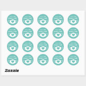 Sticker Rond Masques Visage Faits Main avec Amour (Feuille)