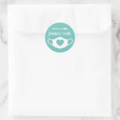 Sticker Rond Masques Visage Faits Main avec Amour (Sac)