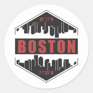 Sticker Rond Massachusetts de Boston