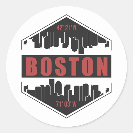 Sticker Rond Massachusetts de Boston (Devant)
