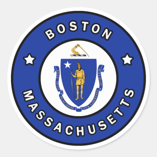 Sticker Rond Massachusetts de Boston (Devant)