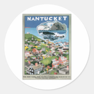 Sticker Rond Massachusetts de Nantucket vintage