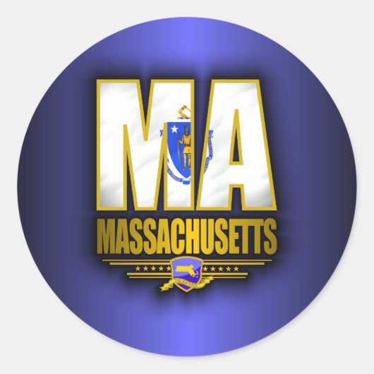 Sticker Rond Massachusetts (MA) (Devant)