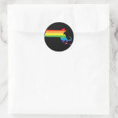 Sticker Rond massachusetts pride. (Sac)