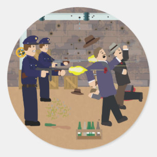 Sticker Rond Massacre de la Saint Valentin (Histoire Simple)