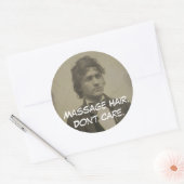 Sticker Rond Massage amusant Cheveux ne se soucient pas Massage (Enveloppe)