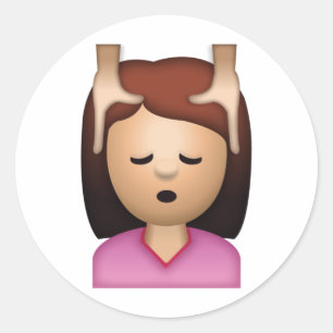 Sticker Rond Massage au visage de la femme - Emoji
