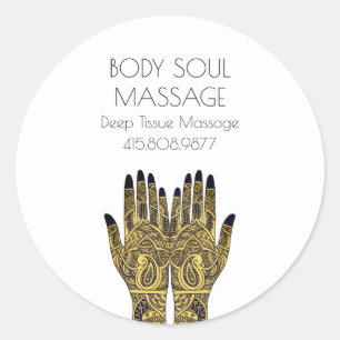 Sticker Rond Massage Thérapie mains promo