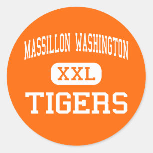 Sticker Rond Massillon Washington - tigres - haut - Massillon
