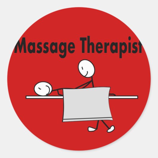 Sticker Rond Massothérapeute Stick Personne (Devant)