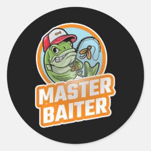 Sticker Rond Master Byiter Vintage B Pêche Funny Angler 1
