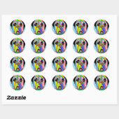 Sticker Rond Mastiff (Feuille)