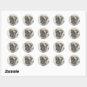 Sticker Rond Mastiff anglais (Brindle) Peinture - Chien Art (Feuille)
