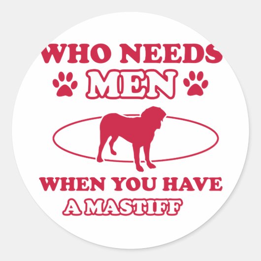 Sticker Rond Mastiff maman designs (Devant)