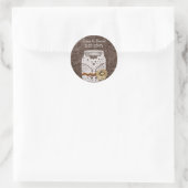 Sticker Rond mât rustique mât mariage phoques (Sac)