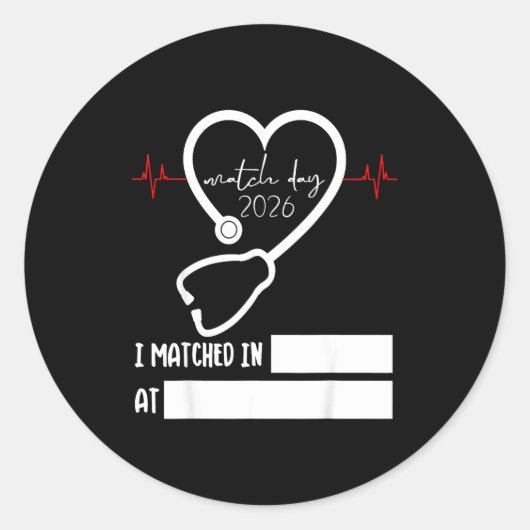 Sticker Rond Match Day 2026 Future Doctor Physician Residency F (Devant)