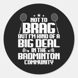 Sticker Rond Match de badminton volant grosse affaire joueur de