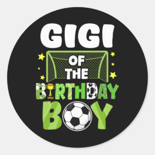 Sticker Rond Match de foot de la famille de Gigi pour son anniv