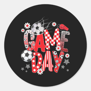 Sticker Rond Match de football mignon du jour de match de footb
