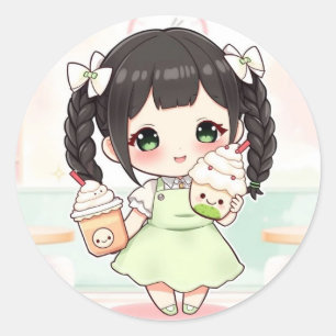 Sticker Rond Matcha