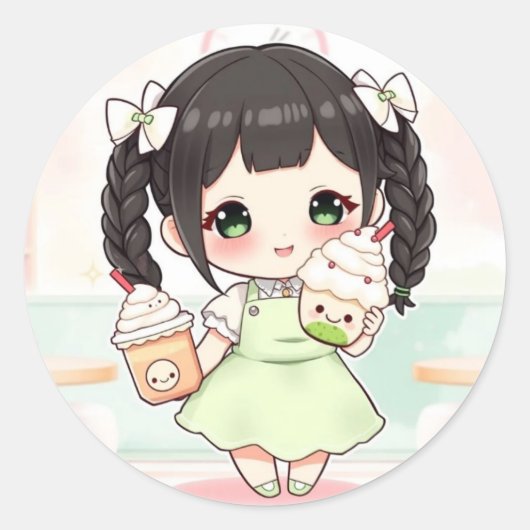 Sticker Rond Matcha (Devant)