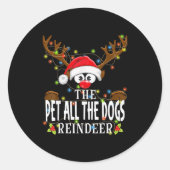 Sticker Rond Matching Christmas The Pet All The Dogs Reindeer P (Devant)
