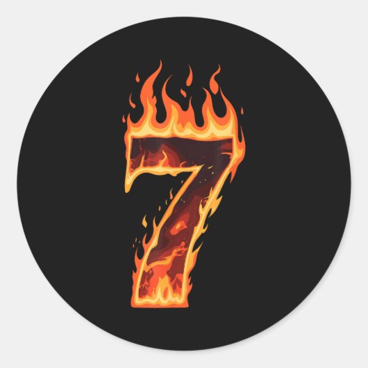 Sticker Rond Matching Six Seven Flaming Ice Funny Meme 67 Coupl (Devant)