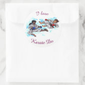 Sticker Rond matchs de karaté d'aquarelle (Sac)