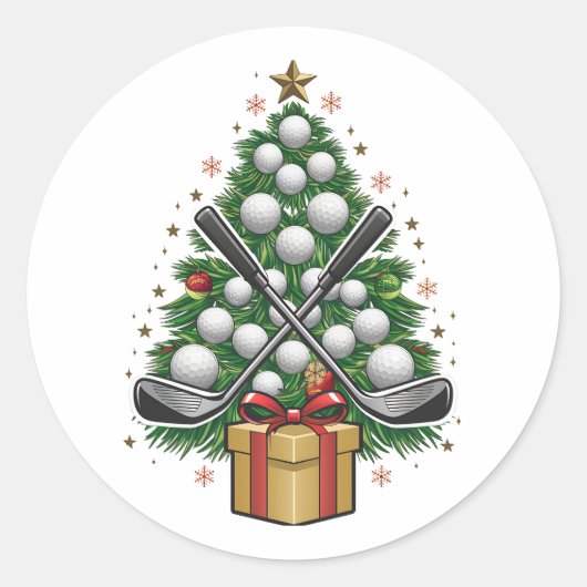 Sticker Rond Matériel de golf Christmas Tree Golf (Devant)