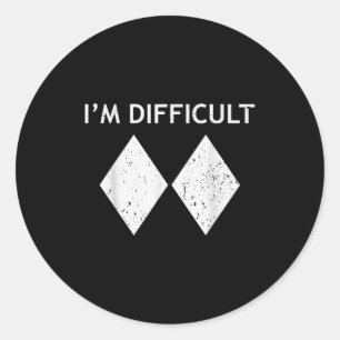 Sticker Rond Matériel de ski cool difficile pour hommes ski sno