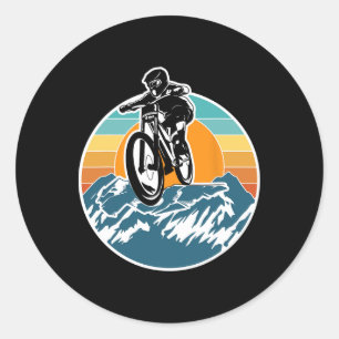 Sticker Rond Matériel de VTT Rétro Vintage Vélo Bicyclette