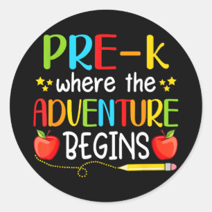 Sticker Rond Maternelle où l'aventure commence retour à l'école