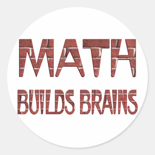 Sticker Rond Math construit les cerveaux (Devant)