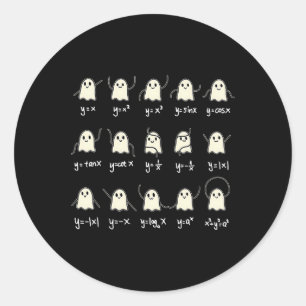 Sticker Rond Math Dance Fantôme Halloween Éffrayant mignon Fant