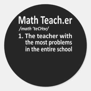 Sticker Rond Math Enseignant Définition Mathématiques Mathémati