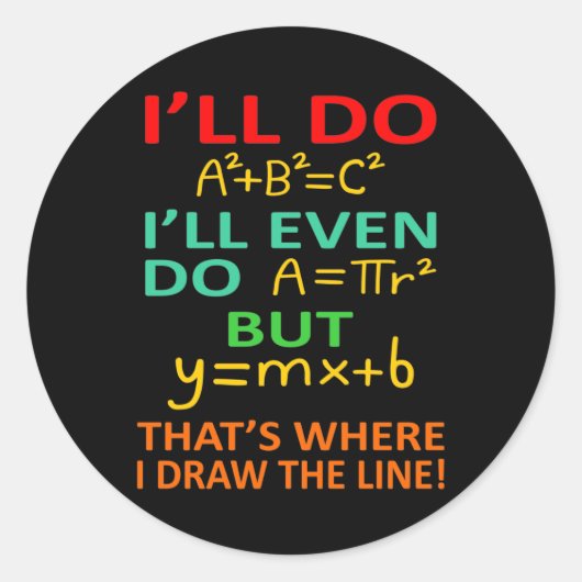 Sticker Rond Math Enseignant équation Mathématiques Mathématiqu (Devant)