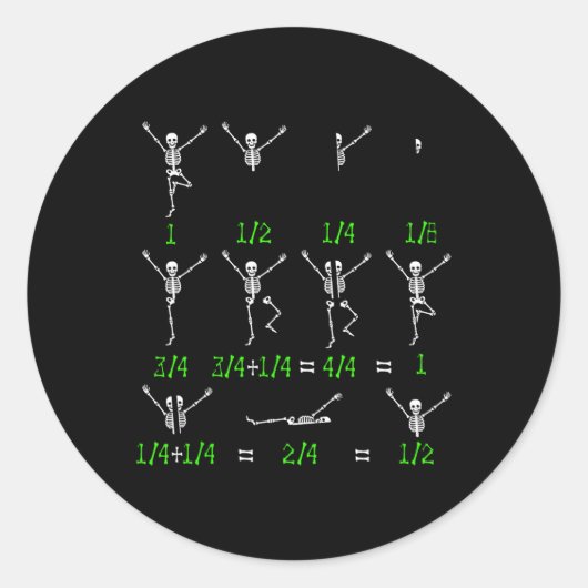 Sticker Rond Math Enseignant équation Squelette Étudiants en ma (Devant)