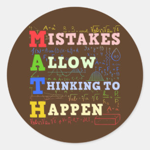 Sticker Rond Math Enseignant Mathématiques Étudiants Mathéma